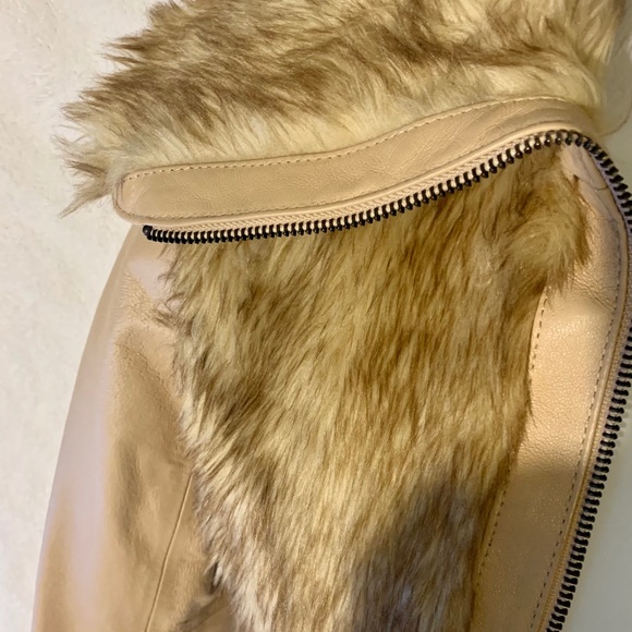 H&M Genuine Leather Faux Fur Jacket Sz 4 Sold Out! - Picture 9 of 9